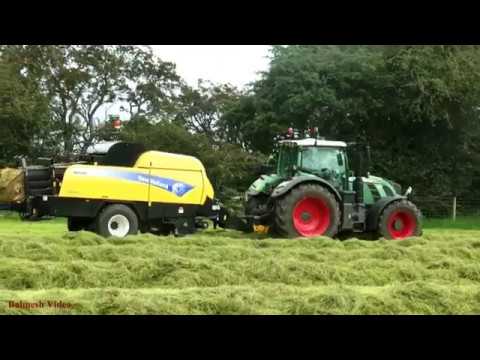 Baling for Haylage with TWO New Holland Square Balers. Fendt and NH Power.