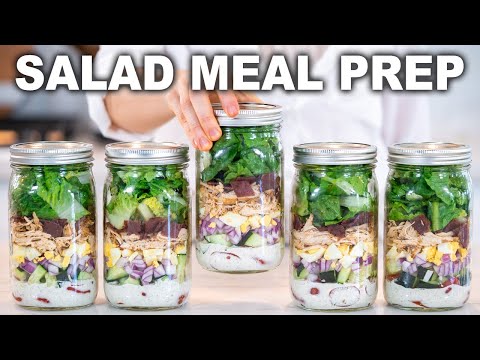 MASON JAR COBB SALADS | High Protein Lunch Meal Prep Ideas for Salad Recipes!