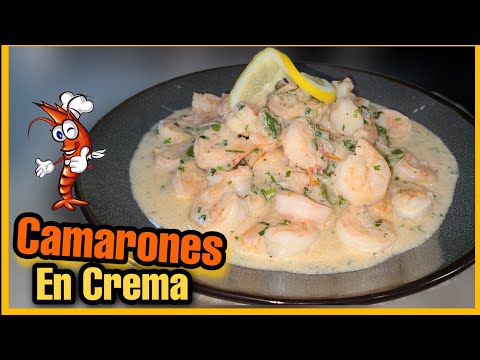 Como hacer Camarones en crema RECETA EN 5 minutos 🦐