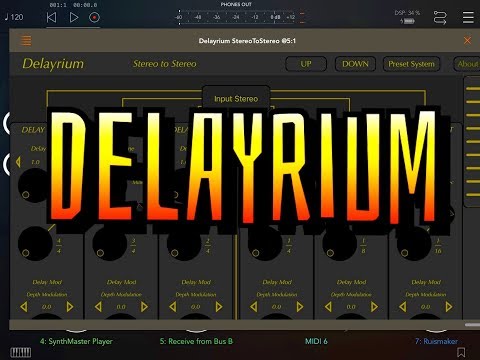 DELAYRIUM Multi Tap Delay - AUv3 - Demo for the iPad