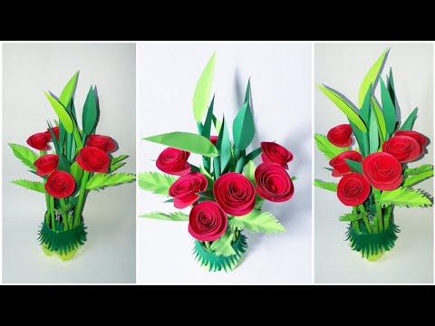 How To Make Paper Rose Flower Bouquet | Diy | Paper Flower Craft
