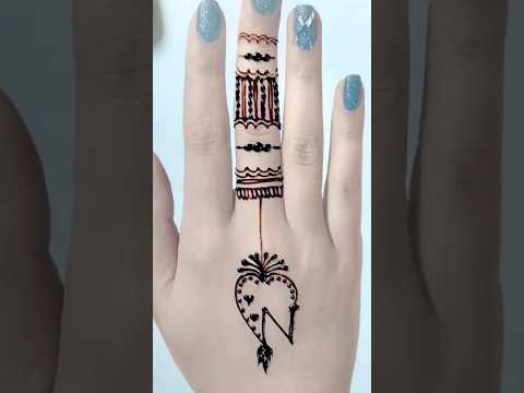 Mehndi Designs N | Alphabet henna tattoo #shorts #shortfeed #ytshorts