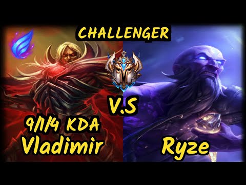 TSM Ablazeolive (VLADIMIR) vs RYZE - 9/1/4 KDA MID CHALLENGER GAMEPLAY - NA