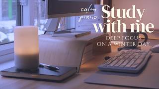 Download lagu 5-HOUR STUDY WITH ME ☁️ Deep Focus on a Winter Day | 🎹 Calm Piano Music | Pomodoro 60/15 mp3