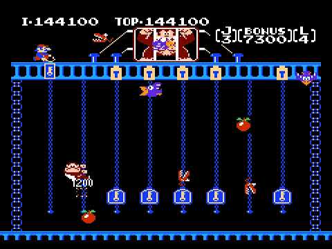 Donkey Kong Jr. (Famicom Disk System, 1988) – Multi‑Loop High Score Survival Session (1P) 🐒🍌🗝️