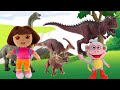 Five Enormous Dinosaurs With Dora The Explorer Nursery Rhyme For Kids