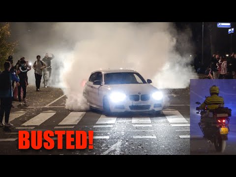 INSANE MODIFIED Cars Leaving Carshow! BMW M135i CRAZY BURNOUT BUSTED By Police