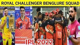 IPL 2022 - Royal Challengers Bangalore Full Squad | RCB Target Player List 2022 | RCB 2022 Squad