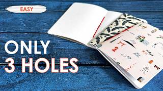 Make a notebook with only 3 holes (pamphlet stitch)