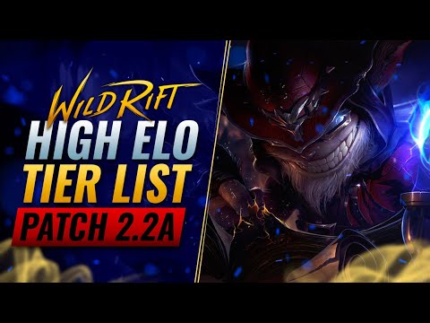 BEST HIGH ELO Champions TIER List - Patch 2.2a  - Wild Rift (LoL Mobile)