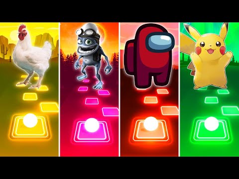Chicken Song vs Crazy Frog vs Among Us vs Pikachu - Tiles Hop