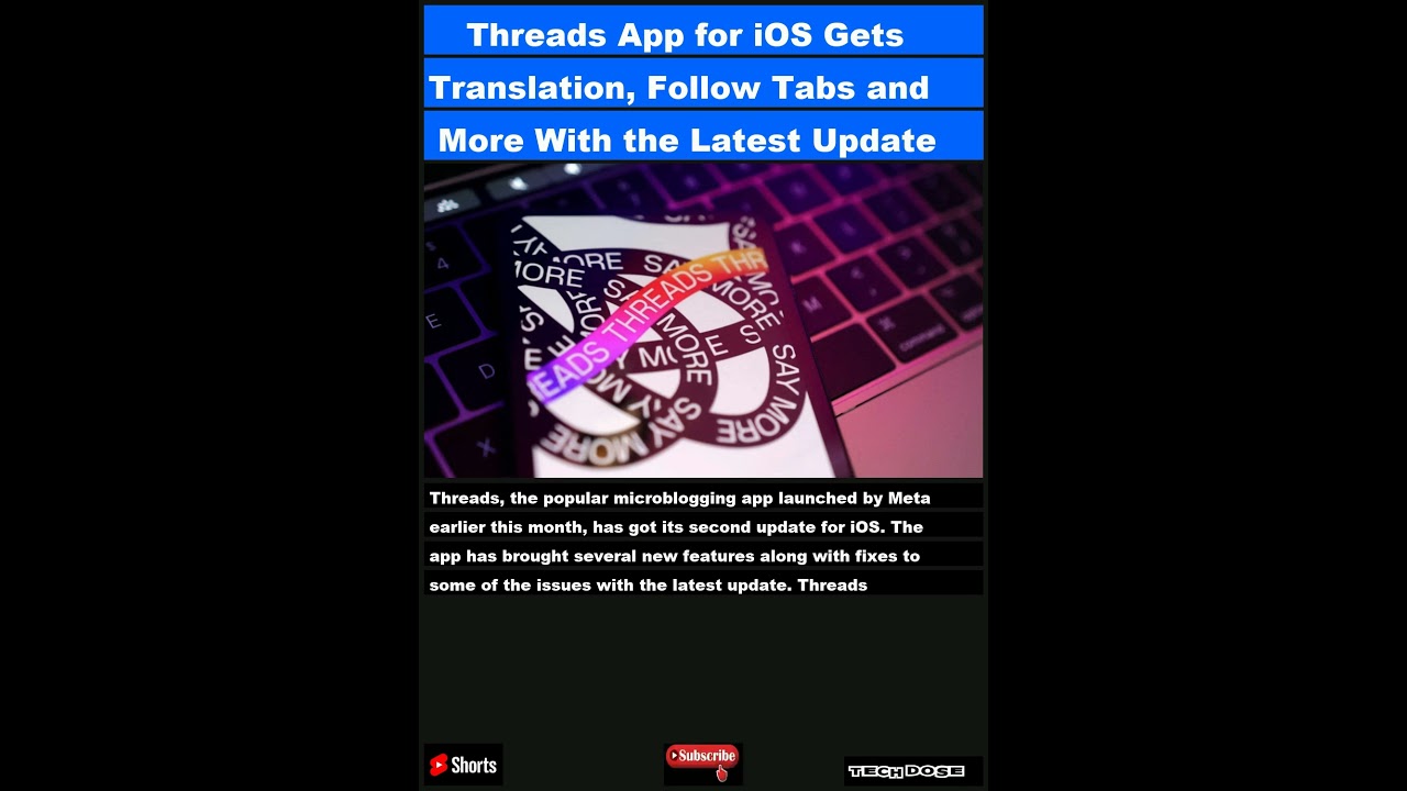 Threads App for iOS Gets Translation, Follow Tabs and More With the Latest Update|#shorts