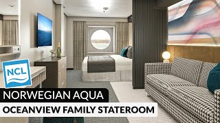 Norwegian Aqua | Oceanview Family Stateroom Tour & Review | 4K