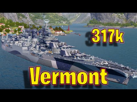 Smashing The 300k Damage Barrier in Vermont in World of Warships Legends!