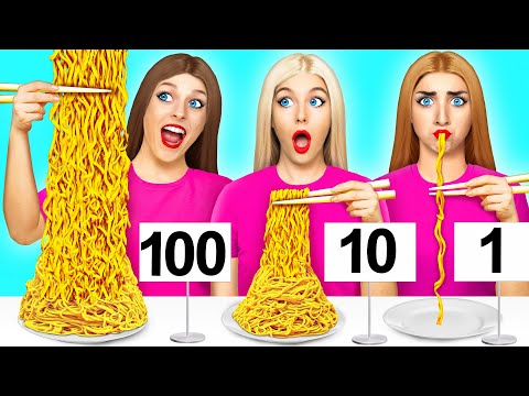 100 खाद्य परतें चुनौती #2 Multi Do Fun Challenge