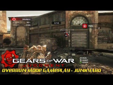 Gears of War Judgment - OverRun Mode Gameplay - Junkyard