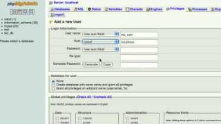 How To Create A Wordpress Database In phpMyAdmin