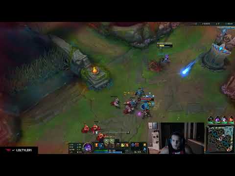 Taric jungle uses raptors trick to heal Tyler1 to full health