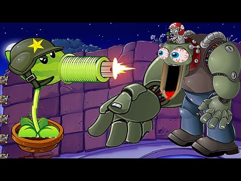 Gatling Pea + Watermelon-pult vs Zomboss vs 99 Gargantuar - Plants vs Zombies Hack