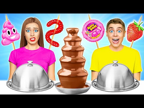 Chocolate Fountain Fondue Challenge | Food Battle by Multi DO Food Challenge