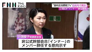 “食料品の消費税1％”自民党内で異論　小渕氏が“インナー”辞任意向（2026年06月26日）