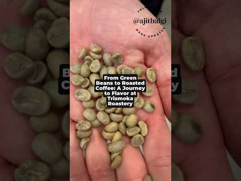 From Green coffee beans to roasted coffee at Trismoka coffee roasters in Brescia, Italy