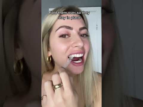 how to apply teeth whitening strips - Shop Auraglow on Amazon #teethwhitening ng #whiteningstrips
