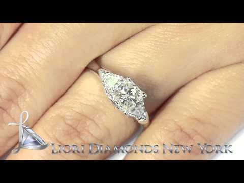 ER-0079 - 1.70 Carat G-VS2 Three Stone Radiant Cut Diamond Engagement Ring 14k White Gold