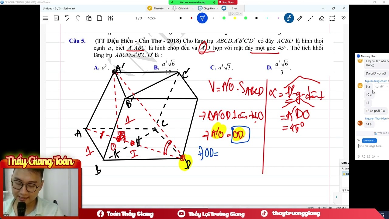 THỂ TÍCH LĂNG TRỤ BUỔI 3