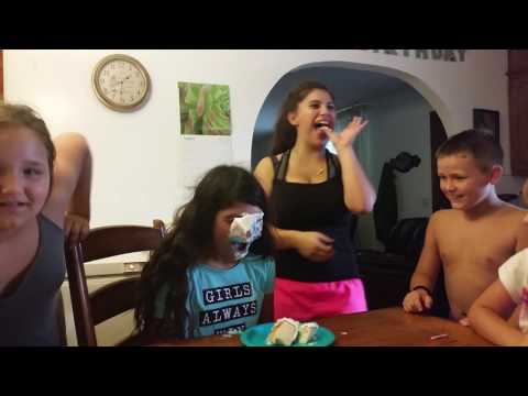 Carla hernandez gets cake shuved in her face