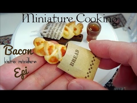 Mini food #63 ミニチュア料理 『Bacon Epi ベーコンエピ』 Edible Tiny Food Tiny Kitchen Miniature Cooking Video