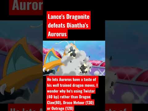Lance's Dragonite defeats Diantha's Aurorus #shorts