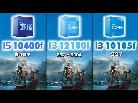 i3 12100f vs i5 10400f vs 10105f in 8 games with god of war