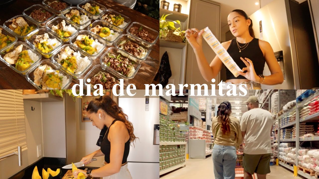 Fazendo marmitas da semana, cardápio, valores, compras no mercado, organizando a cozinha...