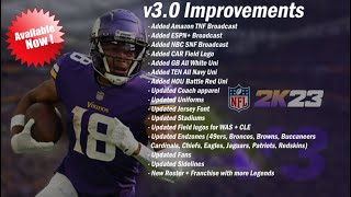 NFL 2K23 Mod Update v3.0 - Available Now