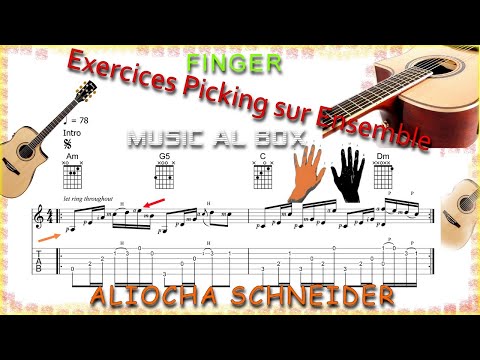 Exercices Guitare Finger Picking sur Ensemble de Aliocha Schneider