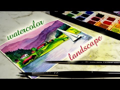 Easy Watercolor Landscape Painting Demo | NATURE PAINTING | Arpana's Art Room