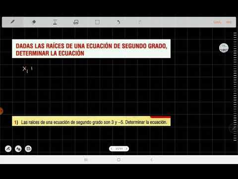 Dadas las raíces determinar la ecuación