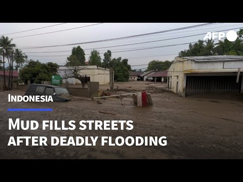 Homes and roads coated in mud after deadly floods hit Indonesia's Aceh | AFP