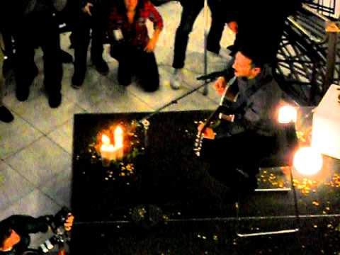 Matt Cardle singing "Baby one more time" at Whiteleys