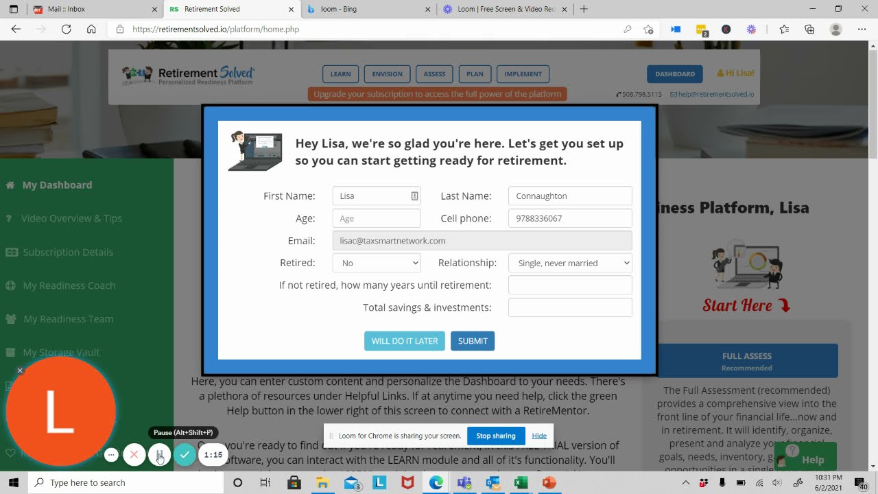 Retirement Solved Quick Tour
