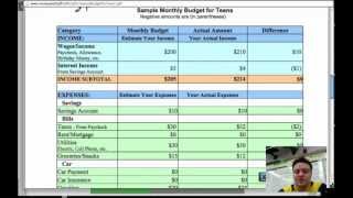 Module #7 Sample Teen Budget Sheet Example Activity Video.mp4