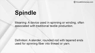 Spindle Meaning