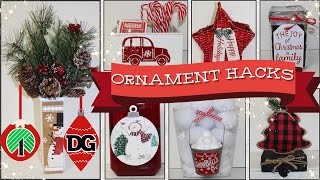 ORNAMENT HACKS 🎄 Creating FABULOUS Christmas Decor from DOLLAR TREE & DOLLAR GENERAL Ornaments 🎄