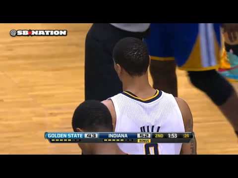 Stephen Curry drops George Hill