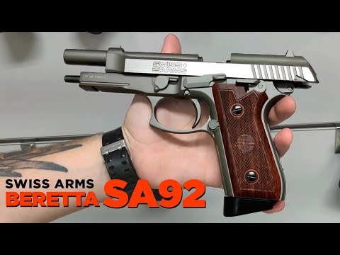 Pistola Airgun Beretta SA92 Swiss Arms Full Metal Blowback 4.5mm Esfera de Aço