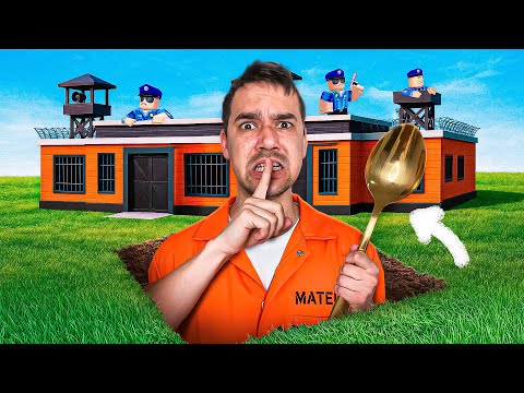 CAVEI UM BURACO E ESCAPEI DA PRISÃO - Cave para escapar roblox