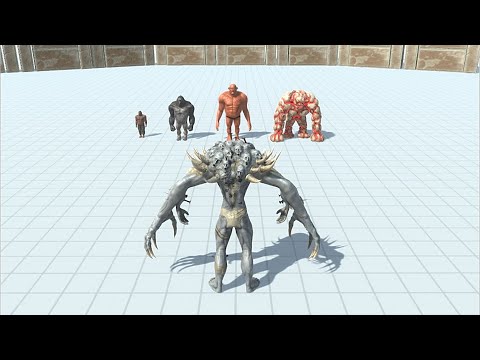 LAVA GOLEM WITH HILL GIANT & KHING KUNG + BOLD BILLY VS BOSS  - Animal Revolt Battle Simulator