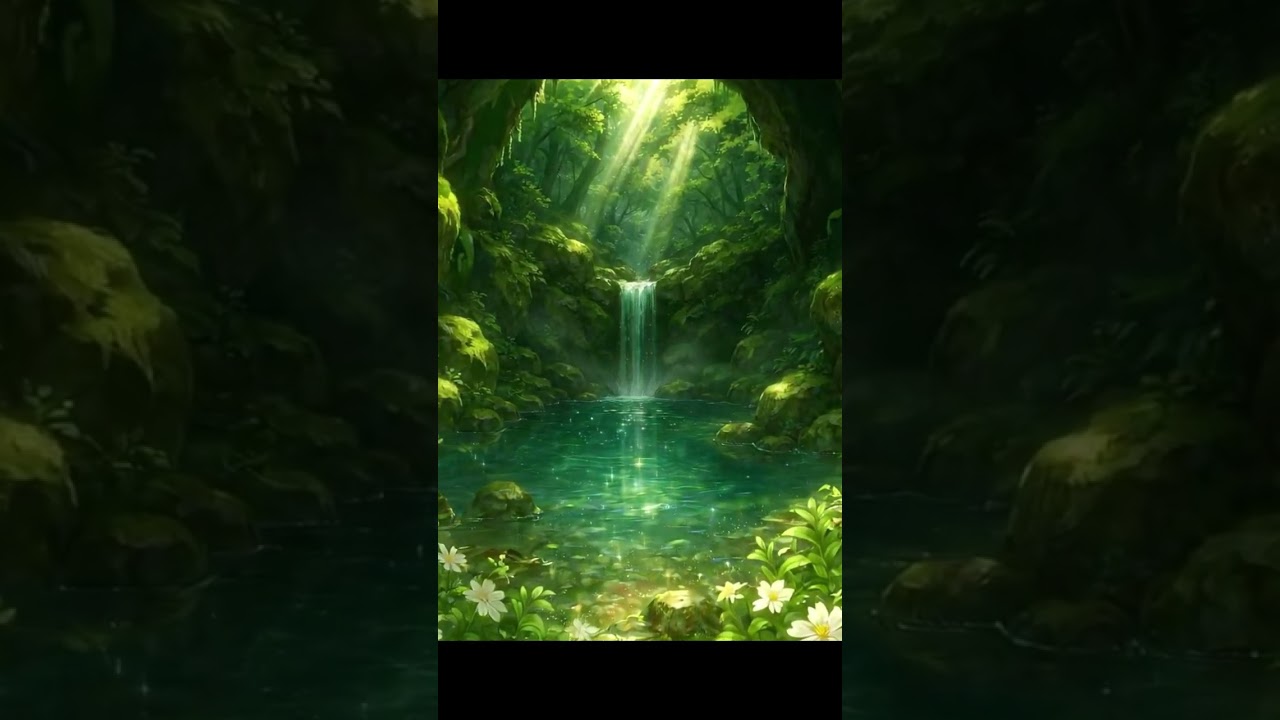 Enchanted Anime Forest Cave | Dreamy Vertical Loop Animation (9:16)