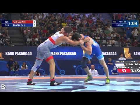 1/8 FS - 74 kg: K. TSABOLOV (RUS) df. H. RACHAMIN (ISR) by VSU, 10-0